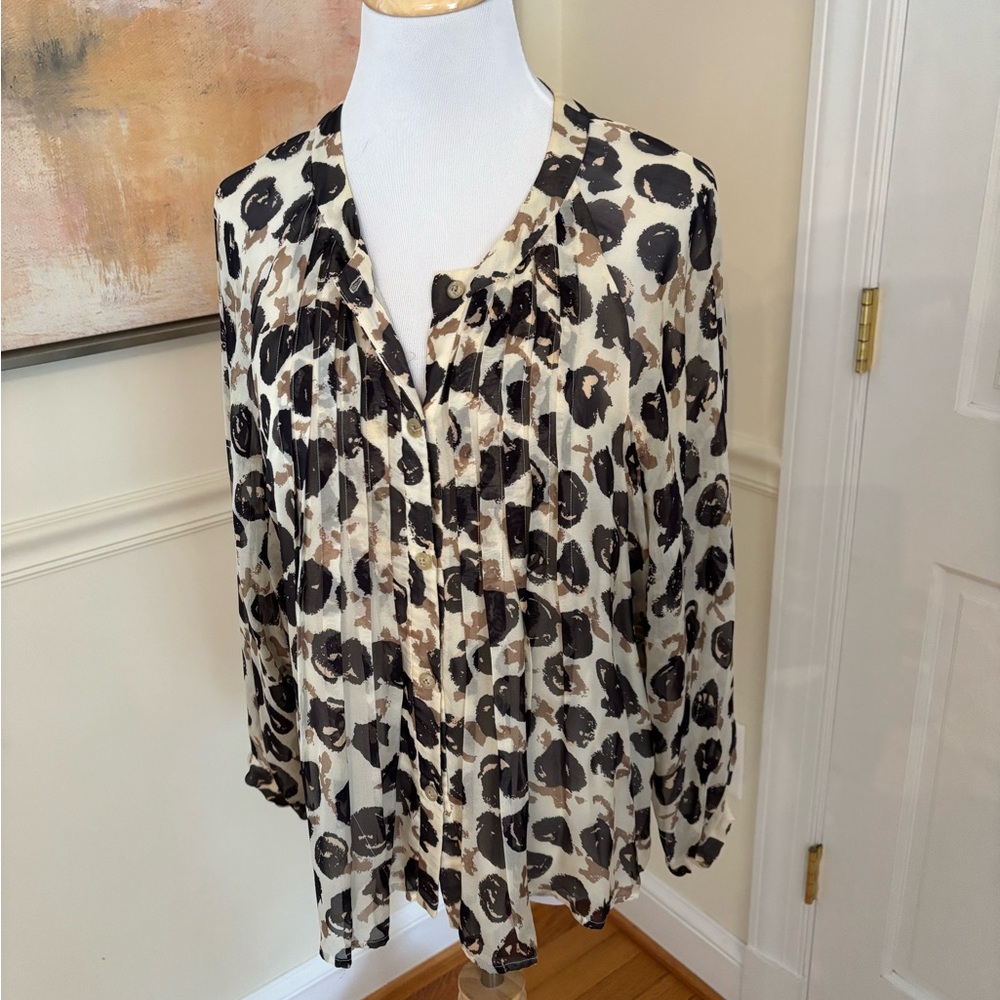 Thakoon Black and Cream Patterned Blouse